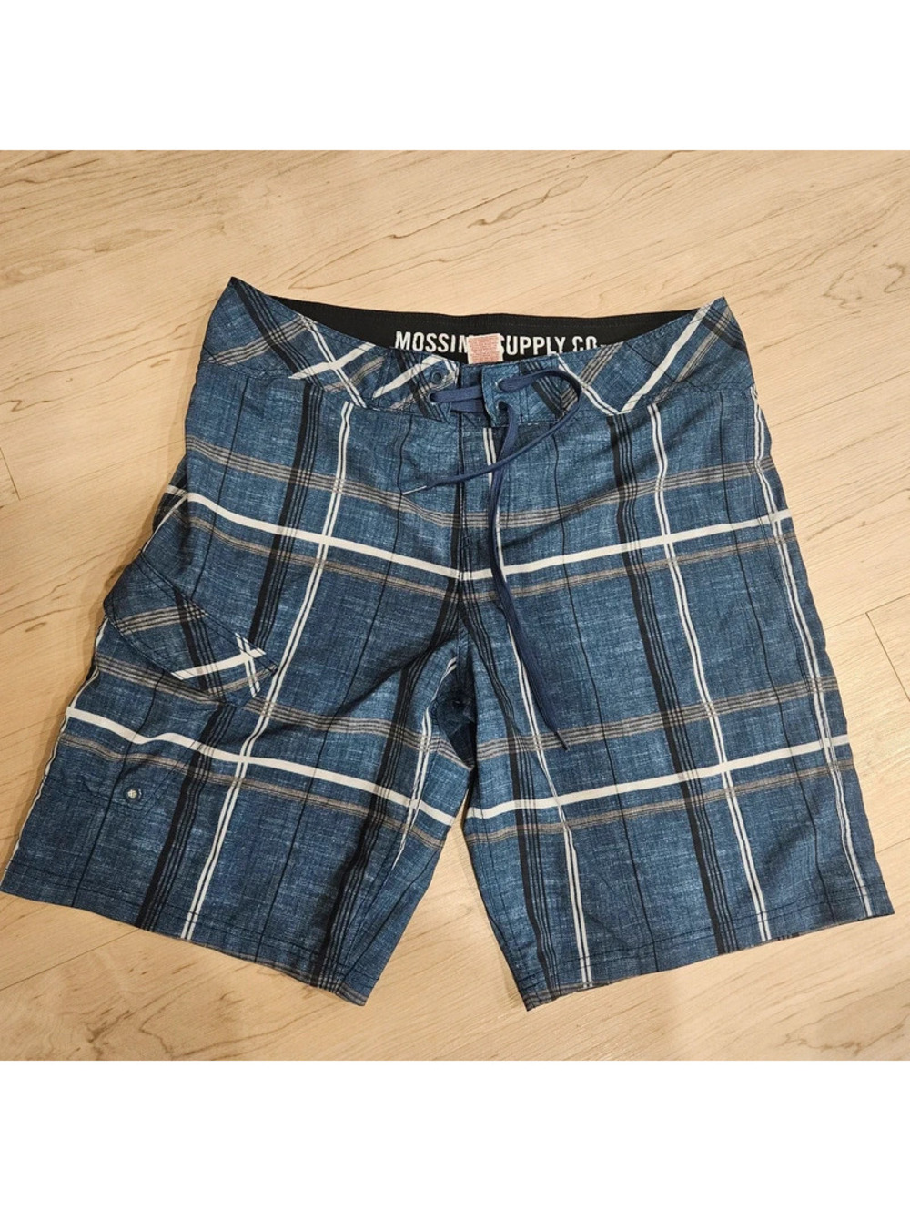 Mossimo Supply Co. Men's Blue Plaid Cargo Shorts Size 36